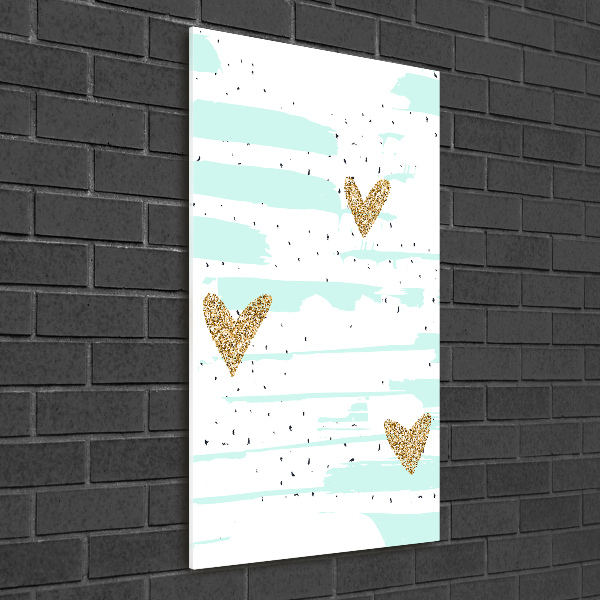 Verticale foto op glas Harten en stippen