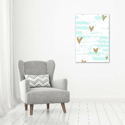 Verticale foto op glas Harten en stippen