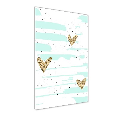 Verticale foto op glas Harten en stippen