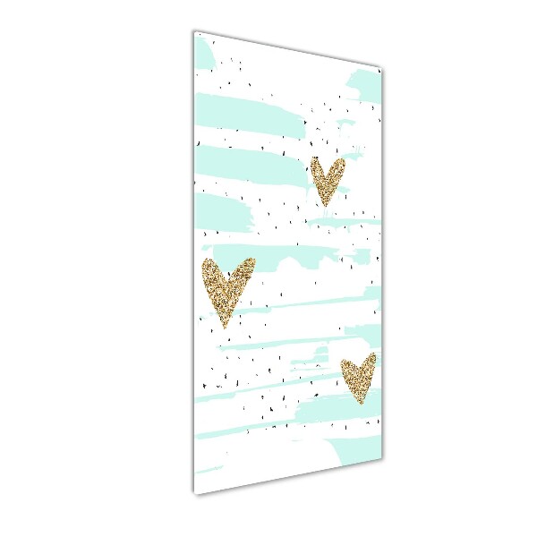 Verticale foto op glas Harten en stippen