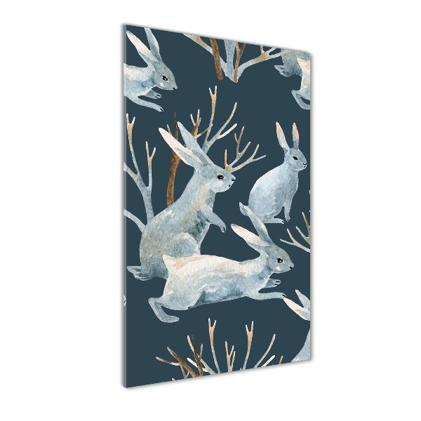 Verticale foto op glas Konijnen