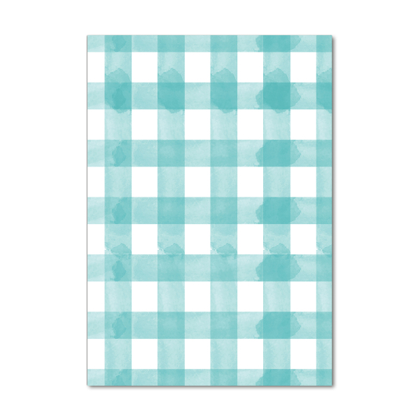 Verticale foto op glas Blauw geblokt