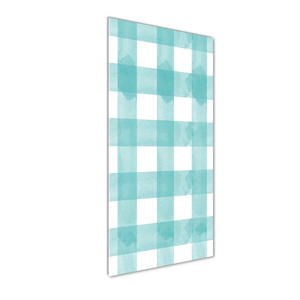 Verticale foto op glas Blauw geblokt