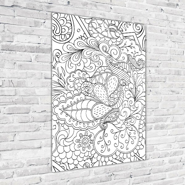 Verticale glasfoto Zentangle-achtergrond