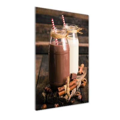 Verticale foto op glas Milkshakes