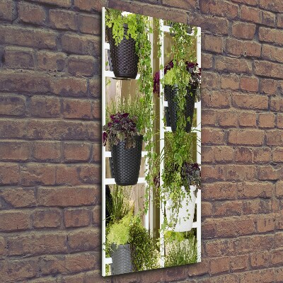 Verticale foto op glas Bloembed