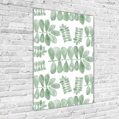 Verticale glasfoto Eucalyptusbladeren