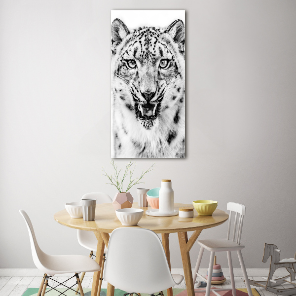 Verticale foto op glas Sneeuwluipaard