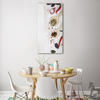 Verticale glasfoto Groenten en kruiden