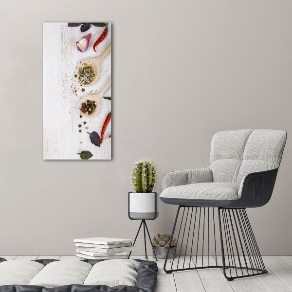 Verticale glasfoto Groenten en kruiden