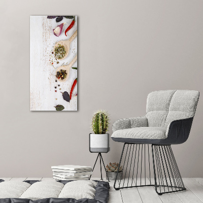 Verticale glasfoto Groenten en kruiden