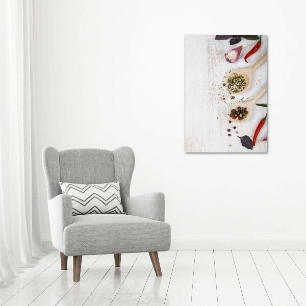 Verticale glasfoto Groenten en kruiden