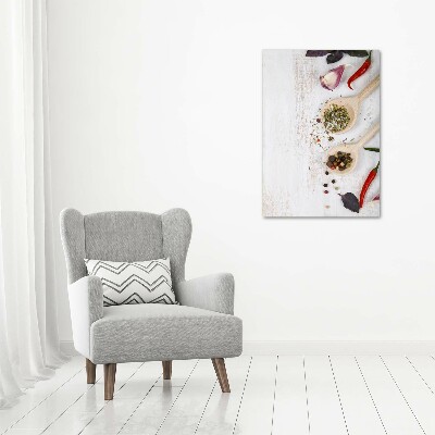 Verticale glasfoto Groenten en kruiden