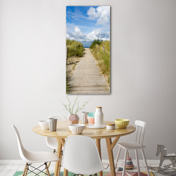 Verticale foto op glas Pad naar het strand
