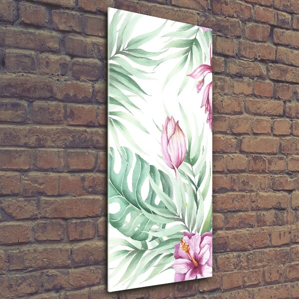 Verticale foto op glas Hawaiiaans patroon