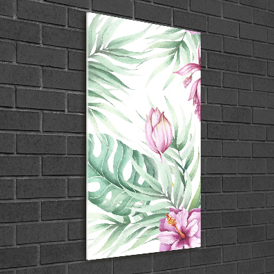 Verticale foto op glas Hawaiiaans patroon