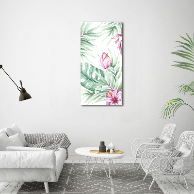 Verticale foto op glas Hawaiiaans patroon