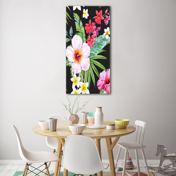Verticale glasfoto Hawaiiaans patroon