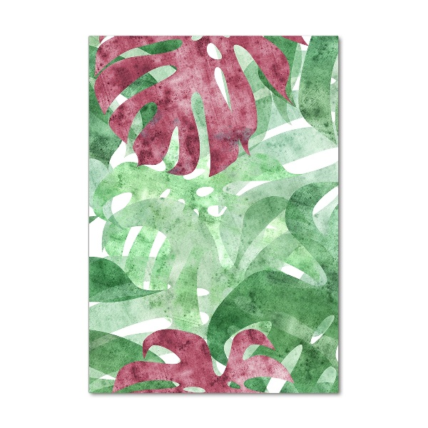 Verticaal glasschilderij Monstera