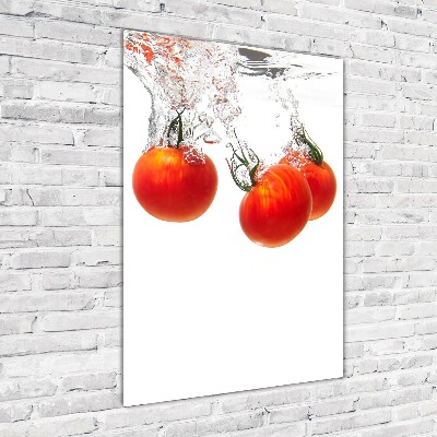Verticale glasfoto Tomaten onder water