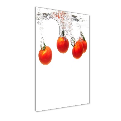 Verticale glasfoto Tomaten onder water