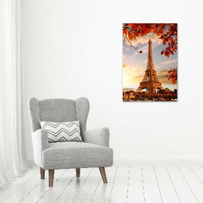 Verticale glasfoto Eiffeltoren Parijs