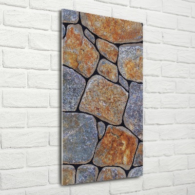 Verticaal glasschilderij Achtergrond van stenen