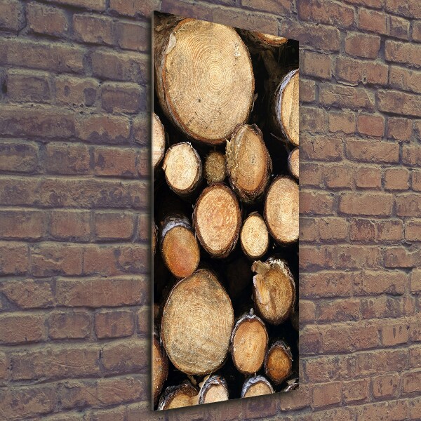 Verticale glasfoto Houtblokken