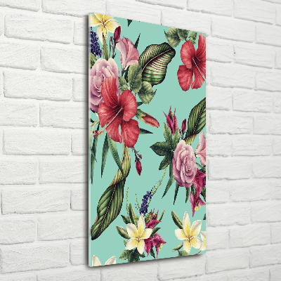 Verticale glasfoto Hawaiiaans patroon