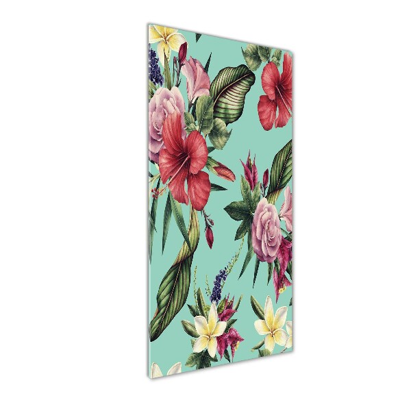 Verticale glasfoto Hawaiiaans patroon