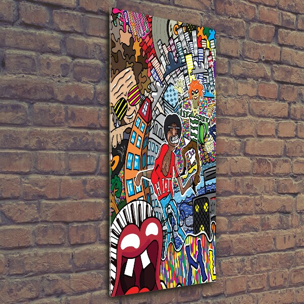 Verticale foto op glas Muzikale collage