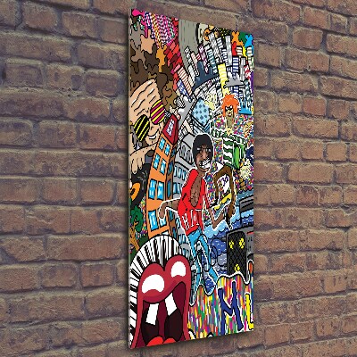 Verticale foto op glas Muzikale collage