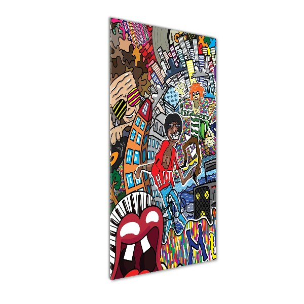 Verticale foto op glas Muzikale collage