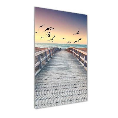 Verticale foto op glas Pad naar het strand