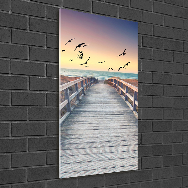 Verticale foto op glas Pad naar het strand