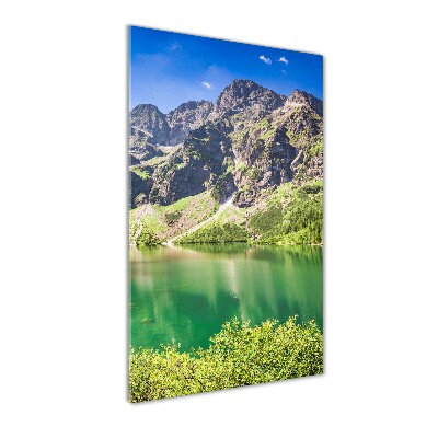 Verticaal glasschilderij Het zeeoog ​​van het Tatragebergte