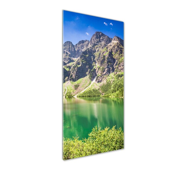 Verticaal glasschilderij Het zeeoog ​​van het Tatragebergte