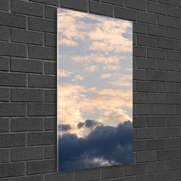 Verticale foto op glas Wolken aan de hemel