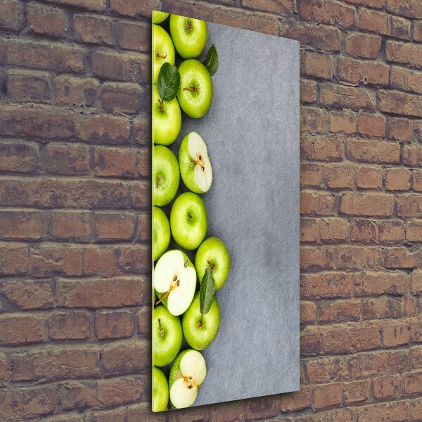 Verticale glasfoto Groene appels