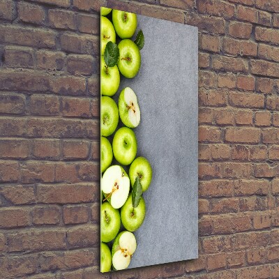 Verticale glasfoto Groene appels