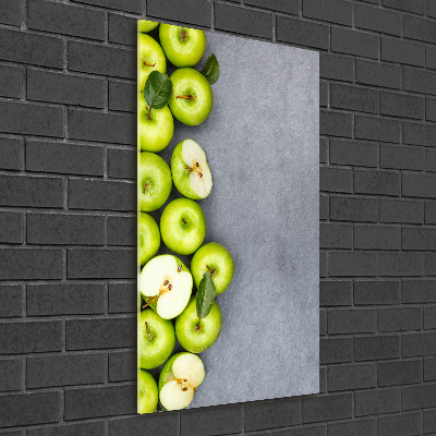 Verticale glasfoto Groene appels