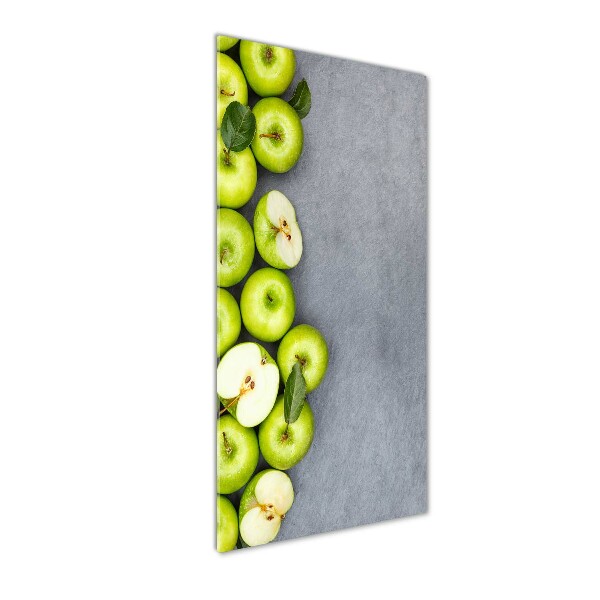 Verticale glasfoto Groene appels