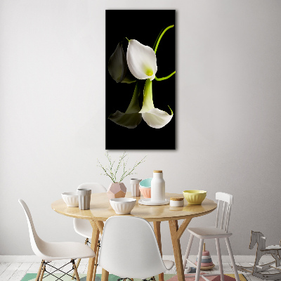 Verticale foto op glas Witte calla