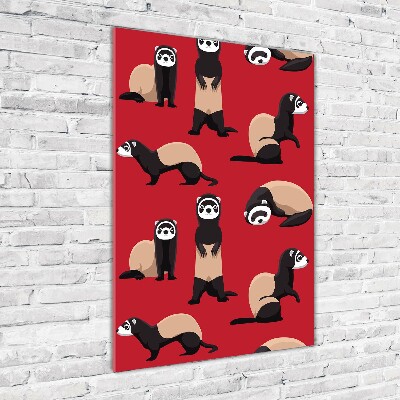 Verticale foto op glas Fretten