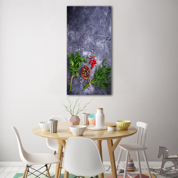 Verticale foto op glas Kruiden en specerijen