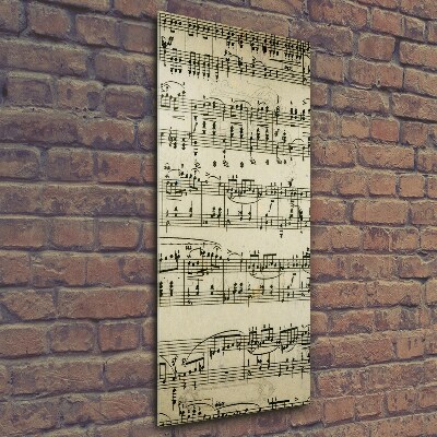 Verticale glasfoto Aantekeningen over een personeelslid