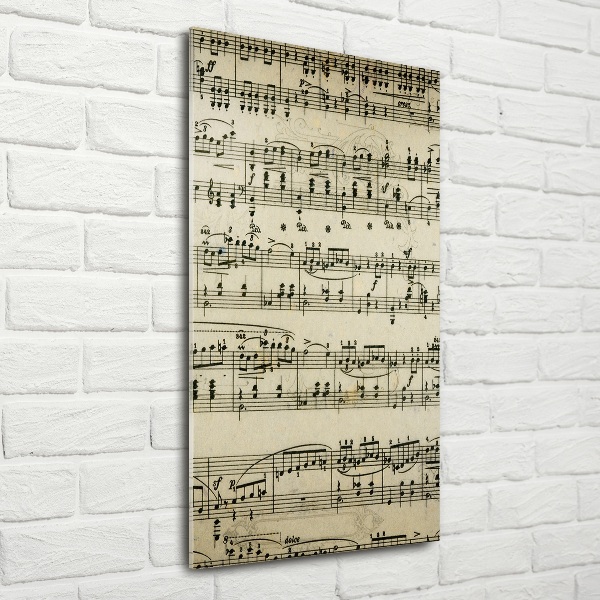 Verticale glasfoto Aantekeningen over een personeelslid