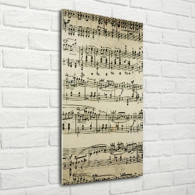 Verticale glasfoto Aantekeningen over een personeelslid