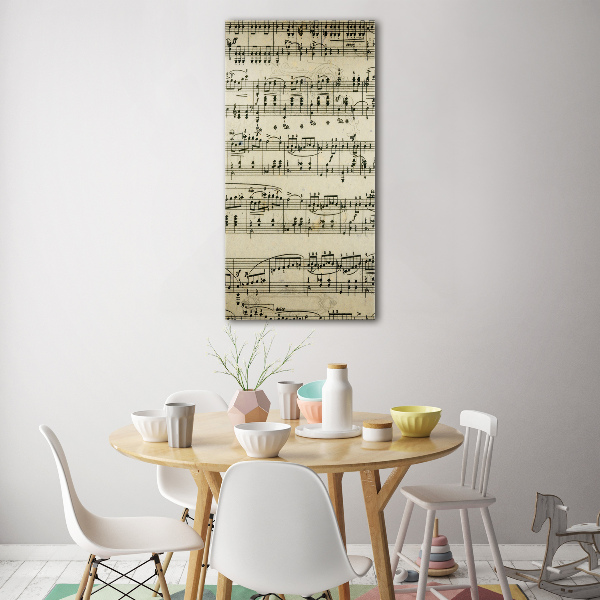 Verticale glasfoto Aantekeningen over een personeelslid