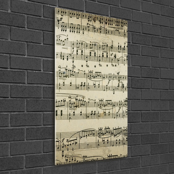 Verticale glasfoto Aantekeningen over een personeelslid